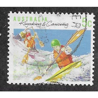 AUS 1989 5c 'SPORTS - KAYAKING AND CANOEING' (PERF 13.5) FINE USED (EBID67-298)