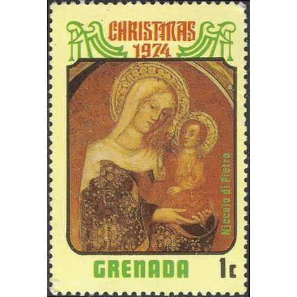 GRENADA, CHRISTMAS, Madonna and Child, di Pietro, yellow 1974, 1c