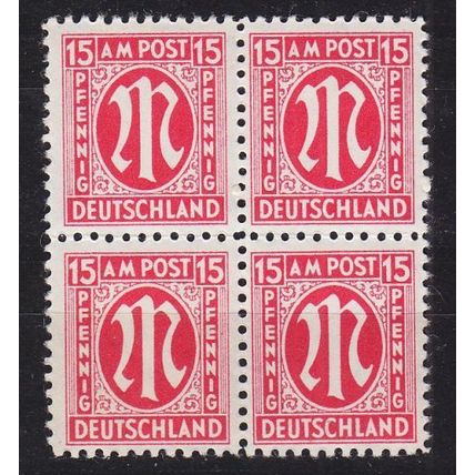 GERMANY Alliiert AmBri [1945] MiNr 0008 ( **/mnh ) [01] 4er