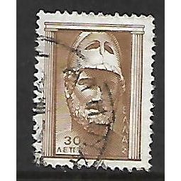 GREECE 1955 GREEK ART 30L BROWN BUST OF PERICLES SG 735 FINE USED#