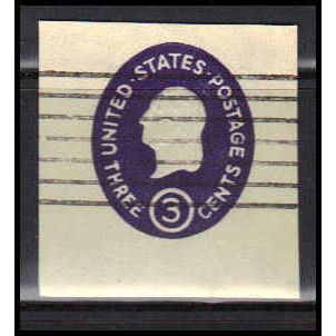 Used U534 3c George Washington Very Fine Cut Square Z2865