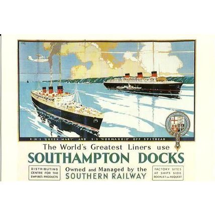 Advertising SOUTHERN RAILWAY Soton Docks Postcard (Southampton Museums SM 24)