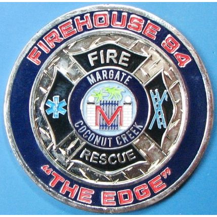 Coconut Creek, FL Fire Rescue. Challenge Coin. 2". 41b.