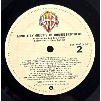 DOOBIE BROTHERS Minute By Minute 1978 LP Vinyl Record Album Vintage (P4)