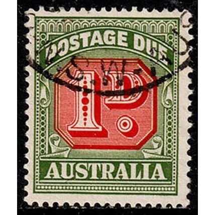 Australia 1958 Postage Due 1D Used Stamp No. wmk.