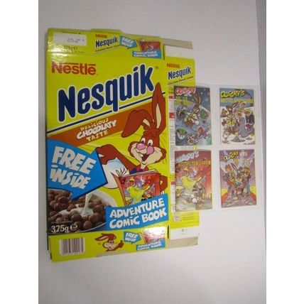 Nestle 1995 Nesquik Quiky`s Adventures Cereal Box Set of 4 Adventure Books