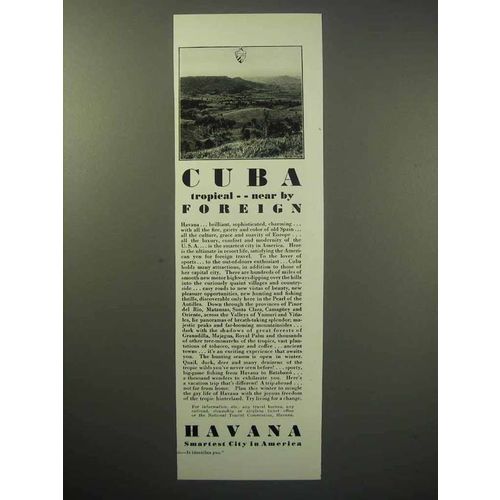 1930 Havana Cuba Tourism Ad - Tropical, Near By