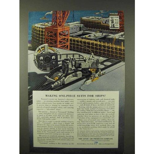 1942 Linde Air Products Company Ad - Suits for Ships