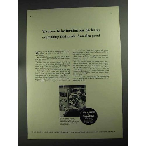 1968 Warner & Swasey Automatic Lathe Ad - America Great