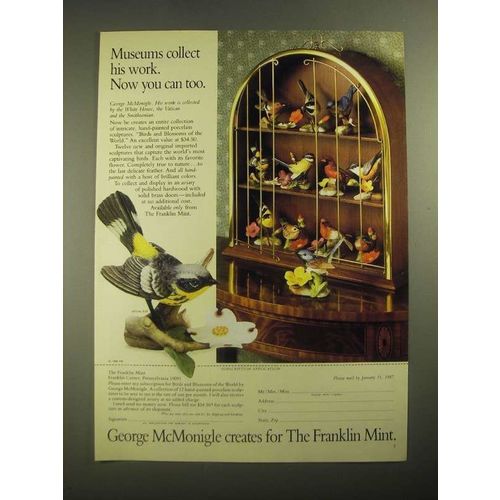 1987 The Franklin Mint Ad - Birds and Blossoms of the World