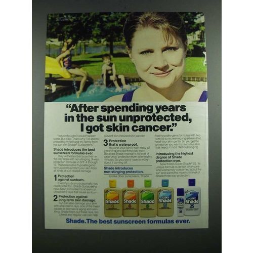 1987 Shade Sunscreen Ad - I Got Skin Cancer