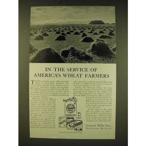 1935 General Mills Ad - In the service of America's Wheat Farmers