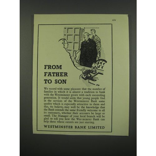 1949 Westminster Bank Limited Ad - From father to son