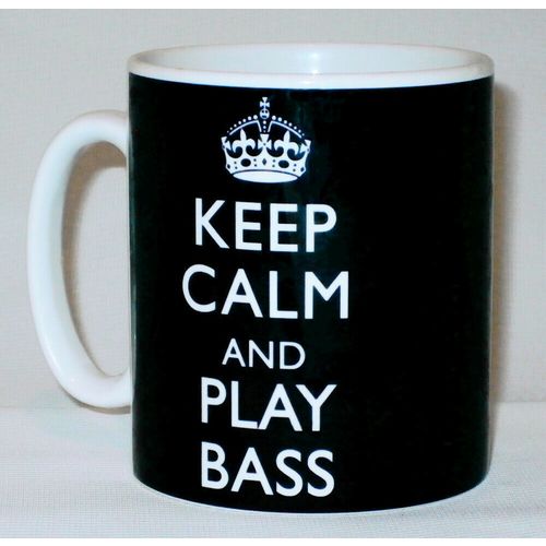 Keep Calm And Play Bass Mug Can Personalise Great Guitar Player Double Gift Cup