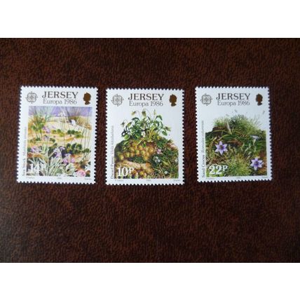 Jersey 1986 Europa CEPT Environmental Conservation set mint stamps SG386-8 plant