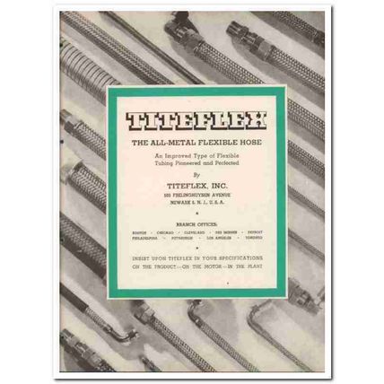 Titeflex Inc 1945 vintage industrial catalog hose flexible all-metal