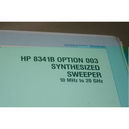 Hp 8341B Option 003 Synthesized Sweeper 10MHz to 20GHz Operating Manual