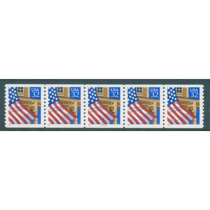 2913v 32c U.S. Flag Over Porch Very Fine MNH LGG PNC 33333/5 G0068