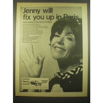 1966 Hertz Rent-a-Car Ad - Jenny will fix you up in Paris