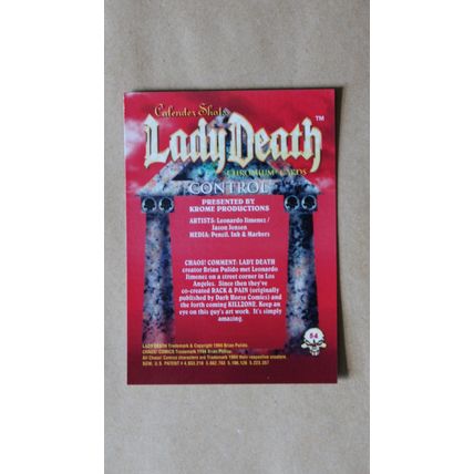 Lady Death All-Chromium Base trading Card # 54 (C) 1994 Chaos Krome comics