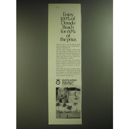1974 Dorado Beach Hotel Ad - Enjoy 100% of Dorado Beach for 60% of the price