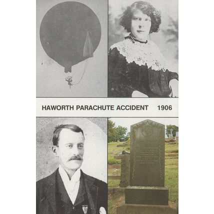 Haworth Parachute Accident 1906 Yorkshire Postcard