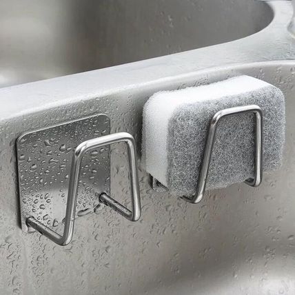 Kitchen Accessories Stainless Steel Sponge Racks Self Adhesive Kitchen Sink Spon
