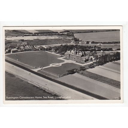 Aerial View Rustington Convalescent Home Littlehampton Postcard RP West Sussex