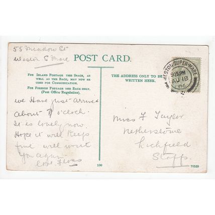 Grove Park Weston-Super-Mare Postcard 1906 Somerset