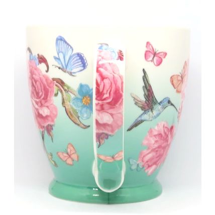 Oriental Blossom Fine China Mug with Pink Flowers and Butterfly Design 10 CM