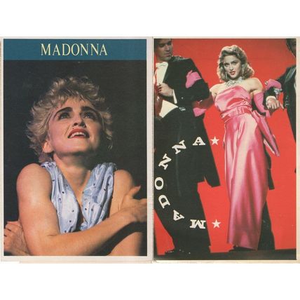 Madonna 2x Smash Hits Pop Music Magazine Postcard s