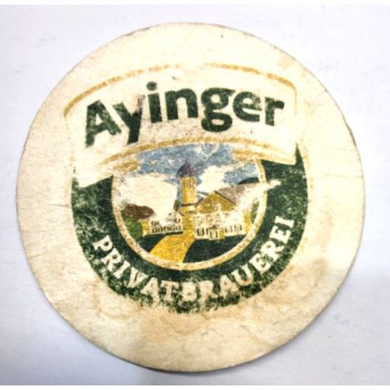 Beer Coaster: Privatbrauerei AYINGER Celebrator Dunkles Starkbier ~ GERMANY Goat
