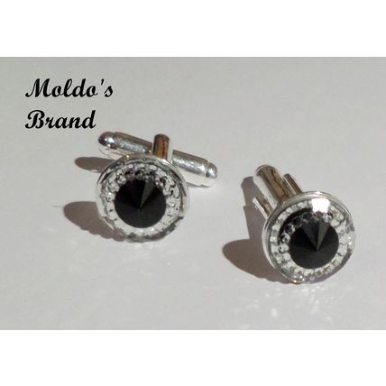 Hand made cufflinks silver plated limited edition wedding gift bag Black J1