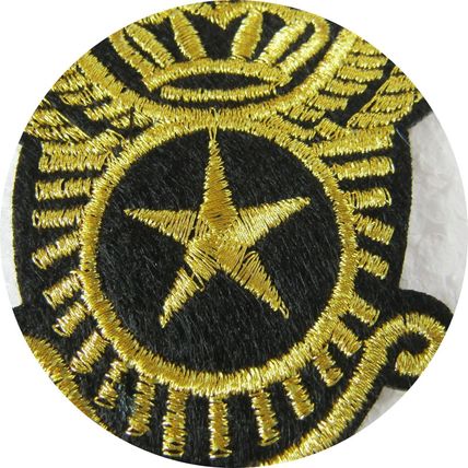Iron On Patch Star & Wings Black Gold 8.5 x 5 cm Motif Biker Punk Rock Goth P272