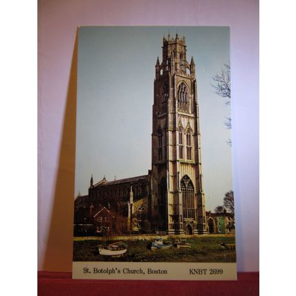 ST BOTOLPH'S CHURCH, BOSTON, LINCOLNSHIRE unused vintage postcard =