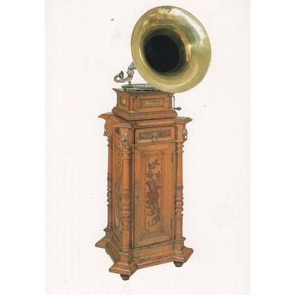 First Gramophone To Play 12" Records Rare Museum Library Postcard