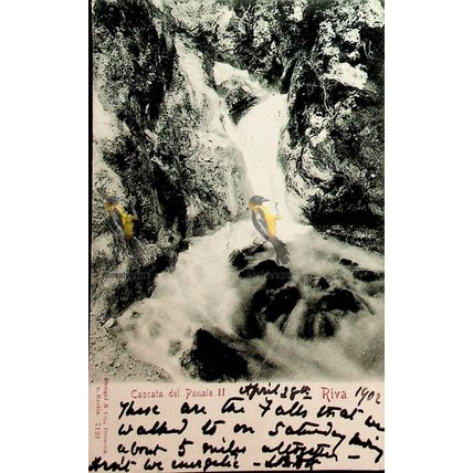 Riva, Cascada Del Ponale II, Italy, 7120 Stengel Berlin Postcard, 1902