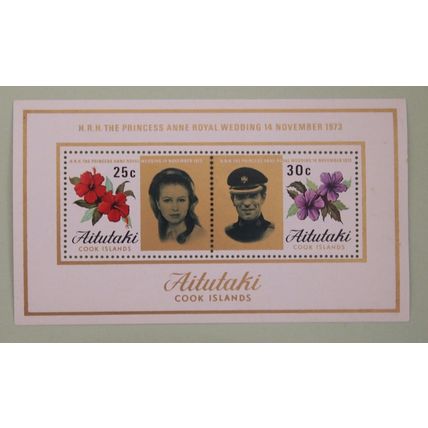 Aitutaki 1973 Princess Anne Wedding Mint Mini Sheet