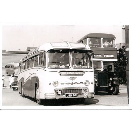Black & White Photograph of Prince of Wales Coaches of Ampthill - UBM 481