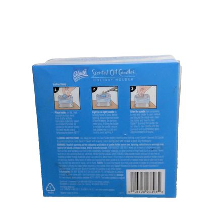 Glade Holiday Holder For Scented Oil Candles Silver Glass Holder Only New!
