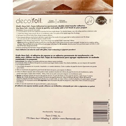deco foil foam adhesive 2 pieces