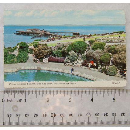 1978 postcard Weston Super Mare, Prince Consort Gardens & Old Pier