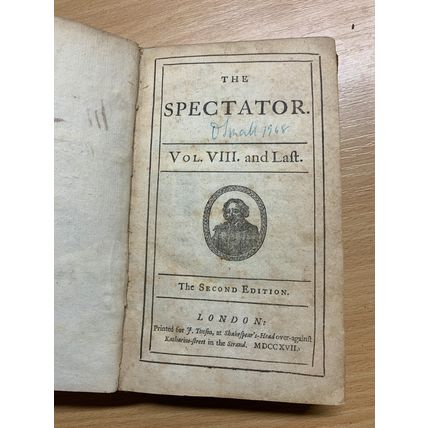 RARE* 1717 "THE SPECTATOR" VOL 8 #556-635 ADDISON STEELE ANTIQUE BOOK (P3)