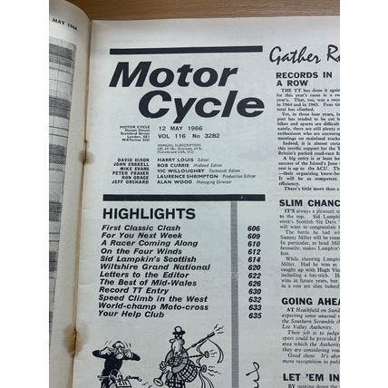 MOTOR CYCLE UK MAGAZINE #3282 12 MAY 1966 - SCOTTISH SIX DAYS (LL)