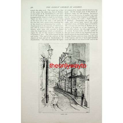 St Bartholomew's Church Cloth Fair, (Benefactors On Reverse), Book Illustration