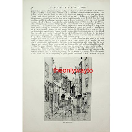 St Bartholomew's Church Cloth Fair, (Benefactors On Reverse), Book Illustration