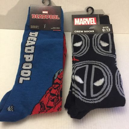 NEW Marvel Deadpool Unisex Crew Socks Size 6-12 & 9-13