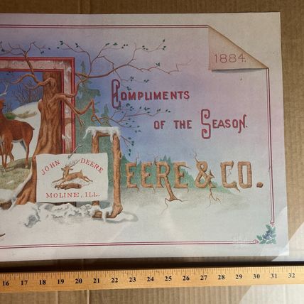 John Deere Moline Ill Vintage 1884 Seasonal Advertising Repo Poster
