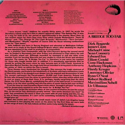 A BRIDGE TOO FAR original 1977 John Addison soundtrack gatefold record album