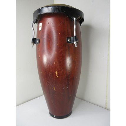 World Beat Percussion Natural Wood Caribe Conga Drum Mahogany Red 21" Tall